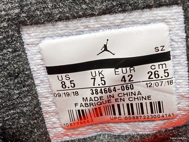 OG 384664-060 Black Jordan 6 Retro Infrared Air 0729